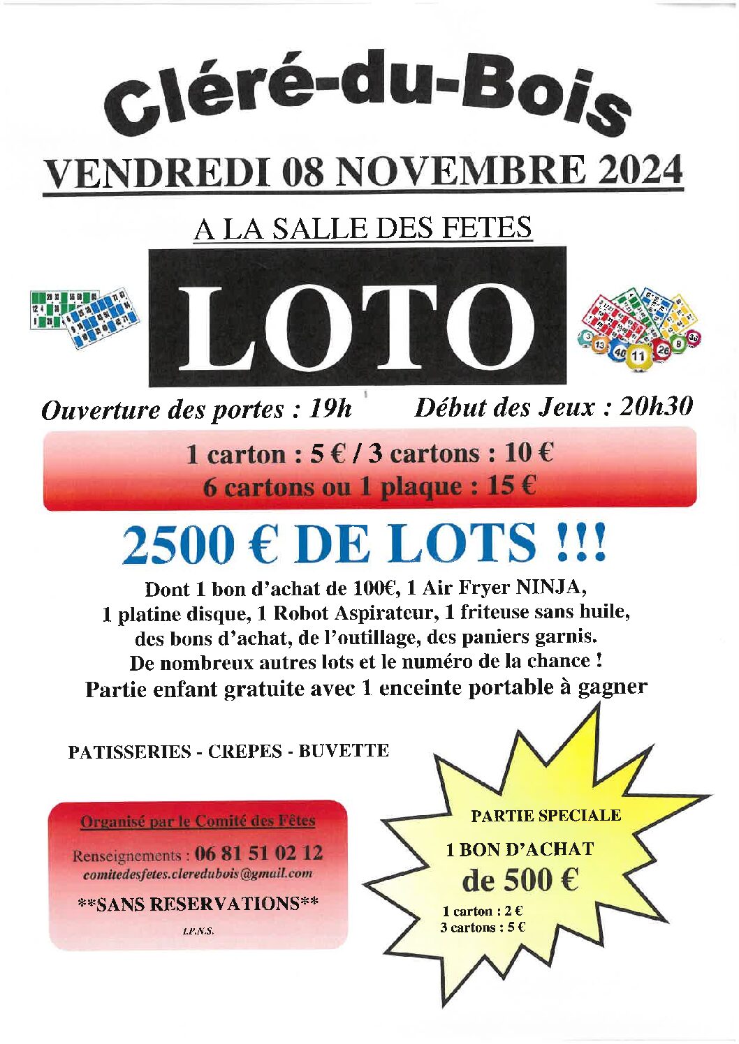 LOTO CLERE DU BOIS