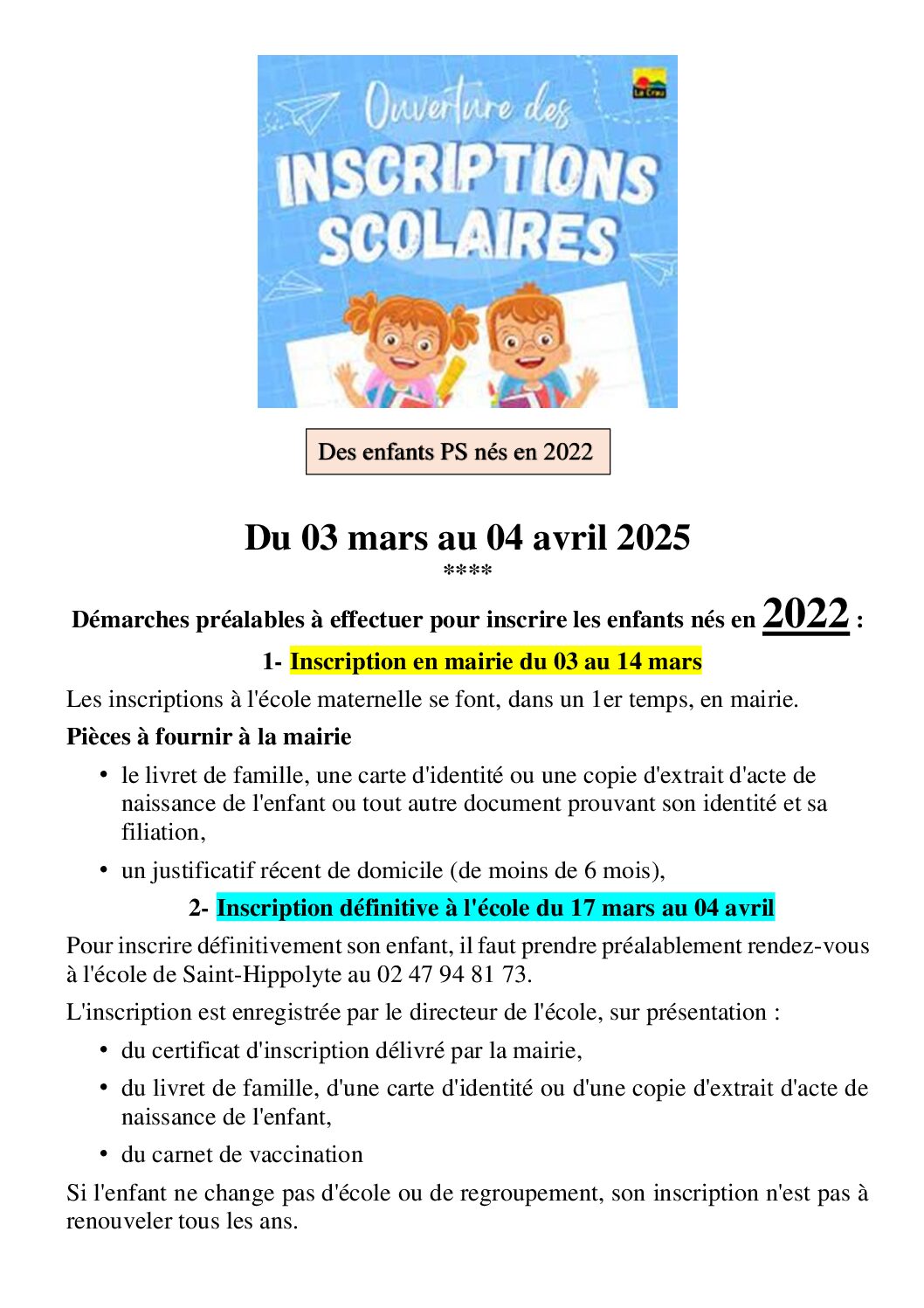 INSCRIPTION PS NES EN 2022