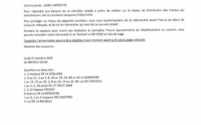 COUPURES ENEDIS A VENIR