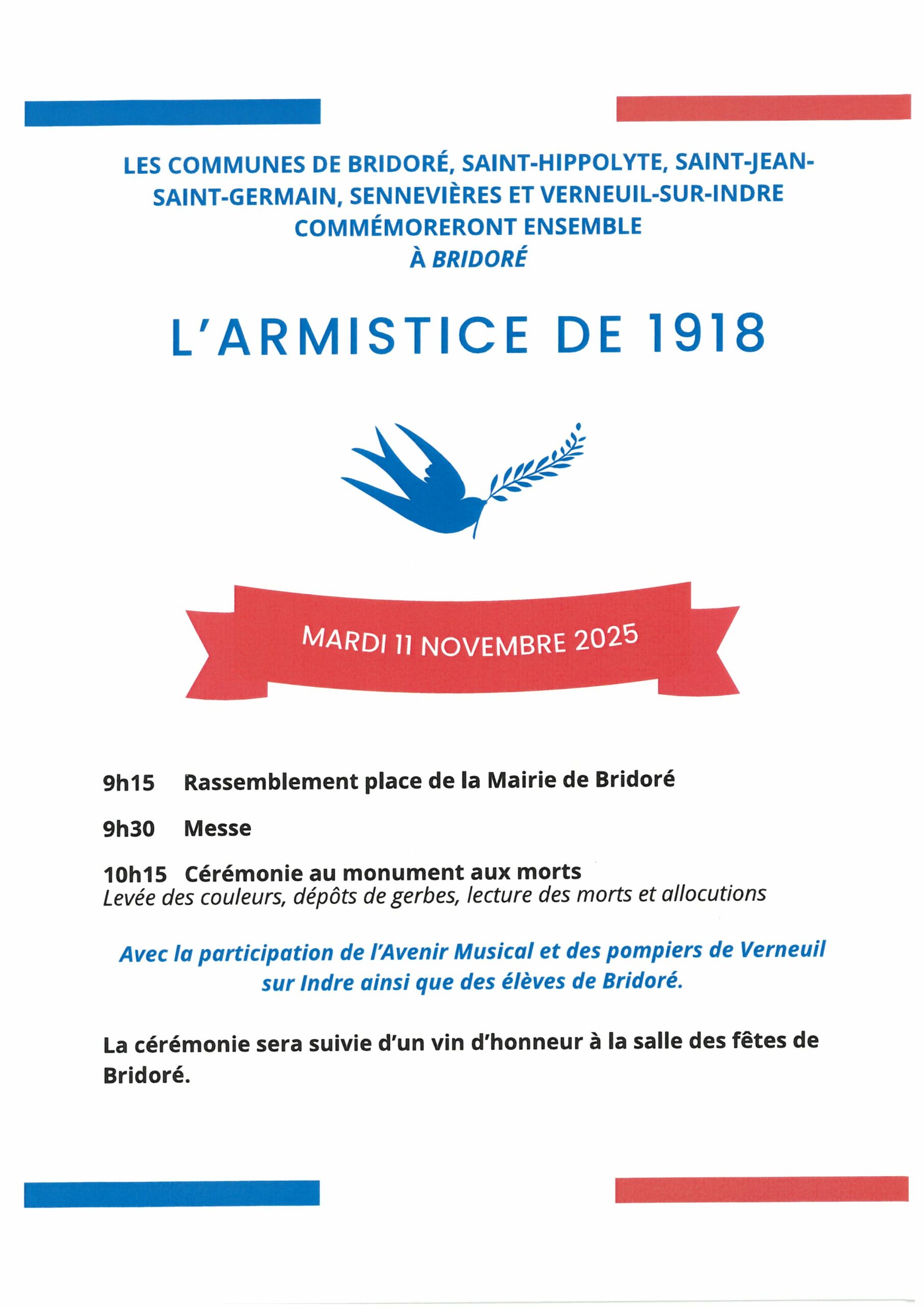 CÉRÉMONIE DU 11 NOVEMBRE A BRIDORÉ