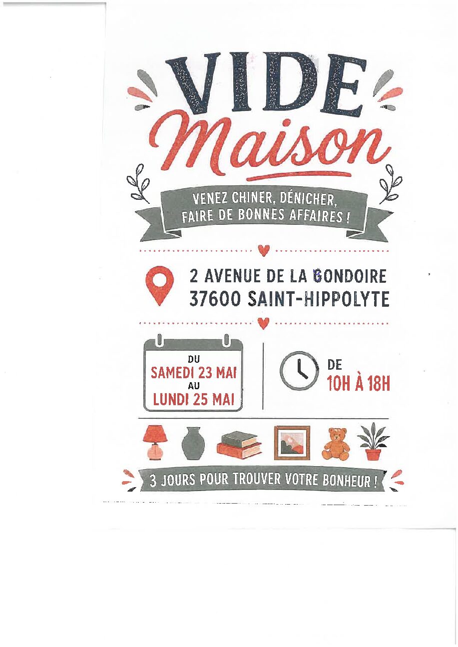 VIDE MAISON 2 AV.DE LA BONDOIRE